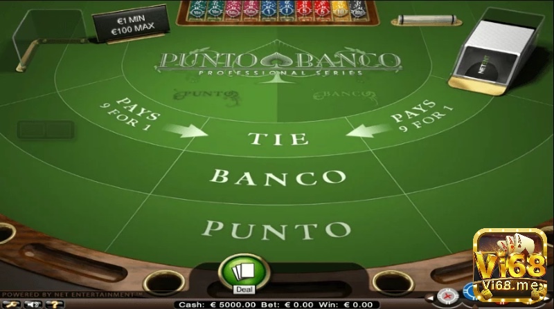 Giao diện lựa chọn nhiều biến thể baccarat trực tuyến như Punto Banco trên một nền tảng uy tín.