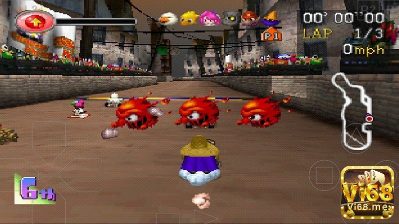 Game Chocobo Racing có lối chơi đua xe đầy màu sắc với đường đua đẹp mắt