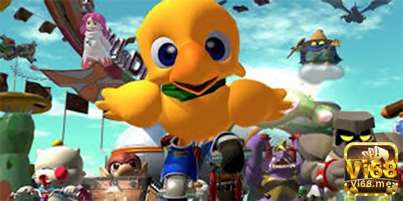 Game Chocobo Racing có đồ họa 2D mang phong cách hoạt hình đẹp mắt và dễ thương